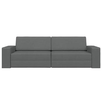 Boden-Sofa-Bett 2-in-1 Dunkelgrau 245x150x60.5 cm Stoff