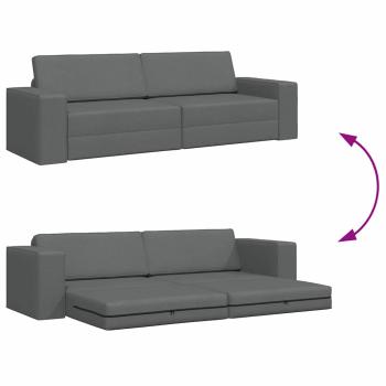 Boden-Sofa-Bett 2-in-1 Dunkelgrau 245x150x60.5 cm Stoff