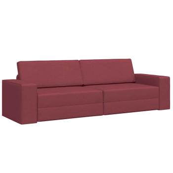 Futon-Sofa-Bett 2-in-1 Burgunderrot 245x150x60.5 cm Stoff