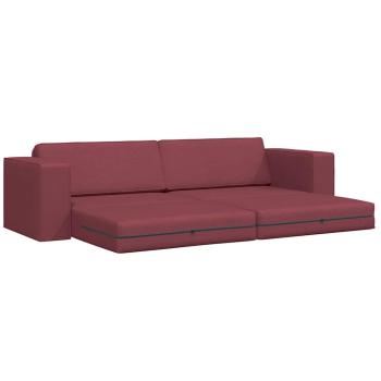 Futon-Sofa-Bett 2-in-1 Burgunderrot 245x150x60.5 cm Stoff
