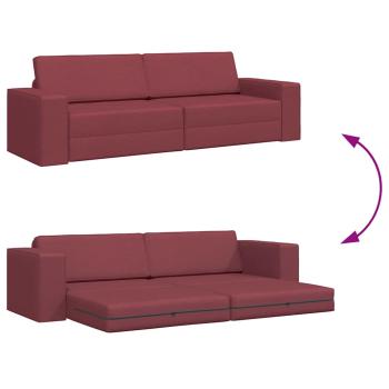 Futon-Sofa-Bett 2-in-1 Burgunderrot 245x150x60.5 cm Stoff