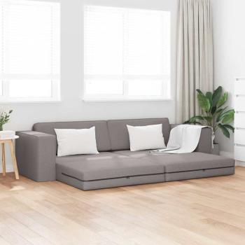 ARDEBO.de - Boden Sofa Bett 2-in-1 Taupe 245x150x60.5 cm Stoff