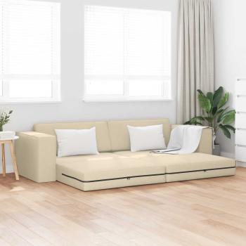 ARDEBO.de - Schlafsofa Creme 245 x 78 x 77 cm Stoff