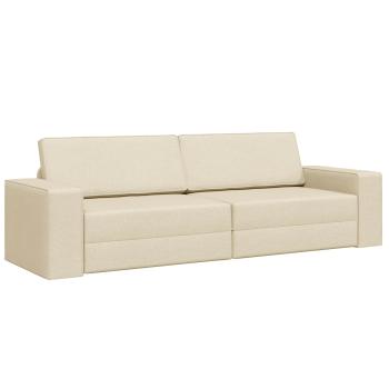 Schlafsofa Creme 245 x 78 x 77 cm Stoff