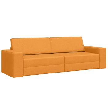 Boden Sofa Bett 2-in-1 Dunkelgelb 245x150x60.5 cm Stoff