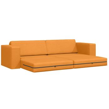 Boden Sofa Bett 2-in-1 Dunkelgelb 245x150x60.5 cm Stoff