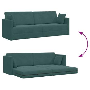 Boden Schlafsofa 2-in-1 Dunkelgrün 213x144x60 cm Samt