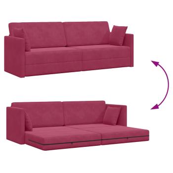 Boden-Sofa-Bett 2-in-1 Weinrot 213x144x60 cm Samt