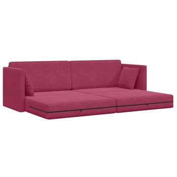 Boden-Sofa-Bett 2-in-1 Weinrot 213x144x60 cm Samt