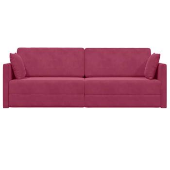 Boden-Sofa-Bett 2-in-1 Weinrot 213x144x60 cm Samt