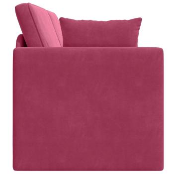 Boden-Sofa-Bett 2-in-1 Weinrot 213x144x60 cm Samt