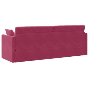 Boden-Sofa-Bett 2-in-1 Weinrot 213x144x60 cm Samt