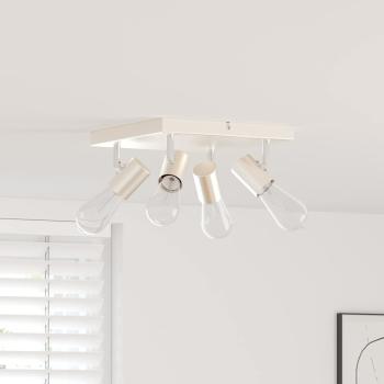 ARDEBO.de - Deckenstrahler 4-Wege verstellbar gebürsteter Nickel E27