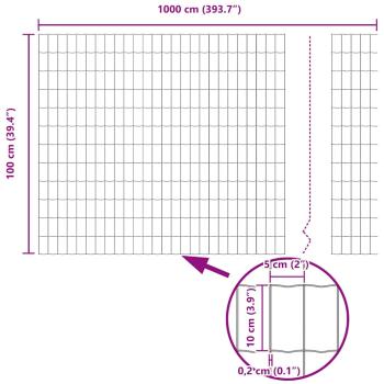 Eurozaun Grau 1x10 m Stahl