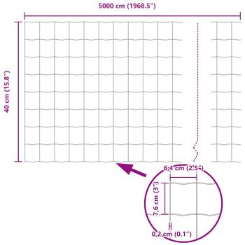 Euro Zaun 0.4x50 m Feuerverzinkter Stahl