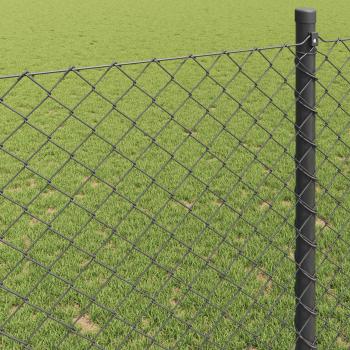 Maschendrahtzaun 25 x 1 m Stahl Grau