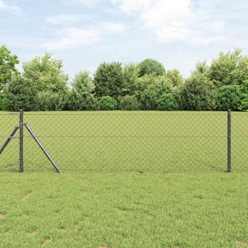 ARDEBO.de - Kettenzaun Grau 0.4x25 m Stahl