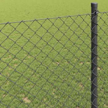 Kettenzaun Grau 1,6x25 m Stahl