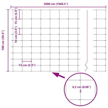 Feldzaun 1x50 m Verzinkter Stahl