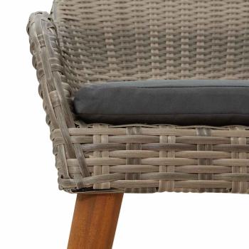Gartenstühle mit Kissen 2 Stück Schwarz Poly Rattan