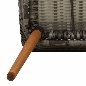 Gartenstühle mit Kissen 2 Stück Grau Poly Rattan