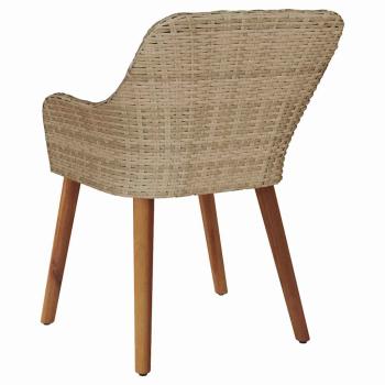 Gartenstühle mit Kissen 2 Stück Beige Poly Rattan