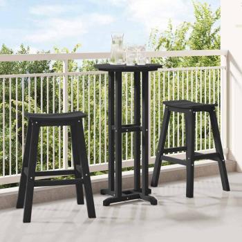 ARDEBO.de - Barhocker 2er Set Schwarz HDPE