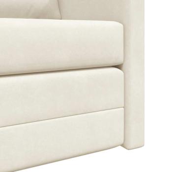 Schlafsofa Creme 204 x 122 x 60 cm Samt