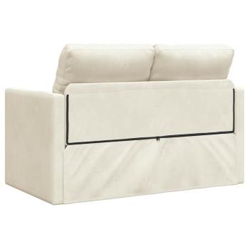 Loveseat 2-Sitzer Creme Stoff, Holz 2-Sitzer Platz für mehrere
