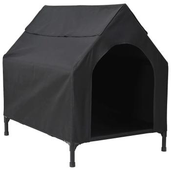 Hundehütte aus schwarzem Oxford-Gewebe und Stahl