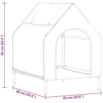 Hundehütte aus schwarzem Oxford-Gewebe und Stahl