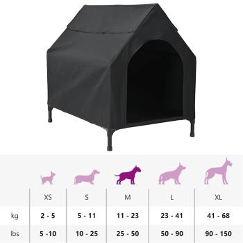 Hundehütte Schwarze Oxford-Stoff und Stahl