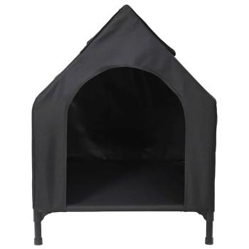 Hundehütte Schwarze Oxford-Stoff und Stahl
