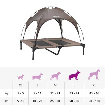 erhöhter Hundebett mit abnehmbarer Überdachung Braun L Stahl