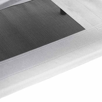 Höhenverstellbares Hundebett mit abnehmbarem Dach Silber Grau L Stahl