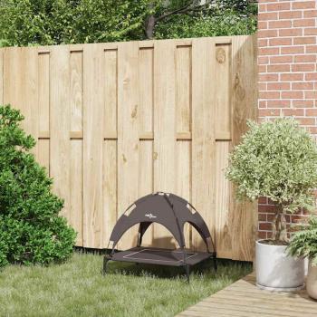Erhöhtes Hundebett mit abnehmbarem Dach Braun S Stahl