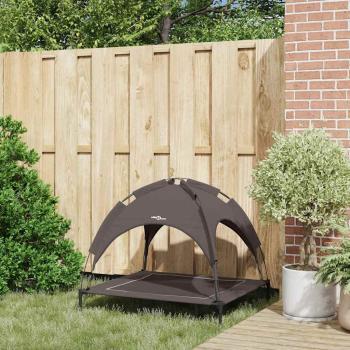 Erhöhtes Hunde-Bett mit abnehmbarem Dach Braun L Stahl