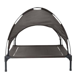 erhöhtes Hundebett mit abnehmbarem Dach Braun XL Stahl