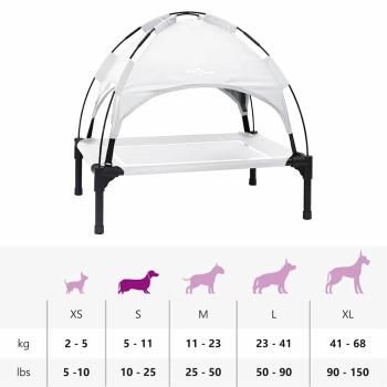 erhöhtes Hundebett mit abnehmbarem Dach Silbergrau Stahl