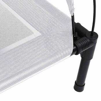 Hochgestelltes Hundebett mit abnehmbarem Dach Silbergrau XL Stahl