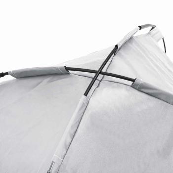 Hochgestelltes Hundebett mit abnehmbarem Dach Silbergrau XL Stahl