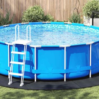 ARDEBO.de - Runde Poolabdeckung Schwarz Kunststoff Ø 458 cm Poolabdeckung