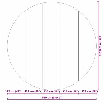 Runde Poolabdeckung Schwarz Kunststoff Ø 610 cm Wasserdicht