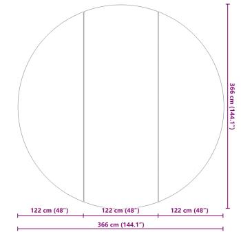 Runde Poolabdeckung Schwarz Kunststoff Ø 366 cm Wasserdicht