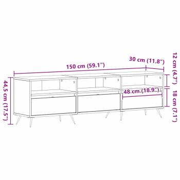 TV-Schrank Schwarz 150x30x44,5 cm Holzwerkstoff