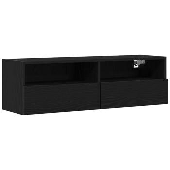 TV-Wandschrank Schwarz Eiche 100x30x30 cm Holzwerkstoff