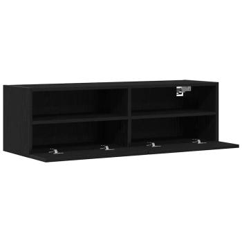 TV-Wandschrank Schwarz Eiche 100x30x30 cm Holzwerkstoff