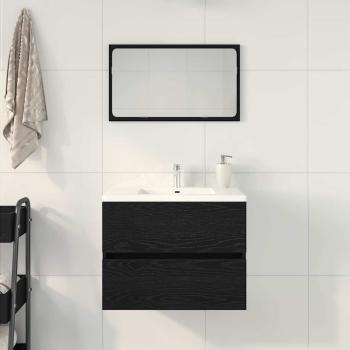 Waschbeckenunterschrank Schwarz Eiche 60x38,5x45 cm Holzwerkstoff