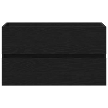 Waschbeckenunterschrank schwarzes Eichenholz 80x38,5x45 cm Holzwerkstoff