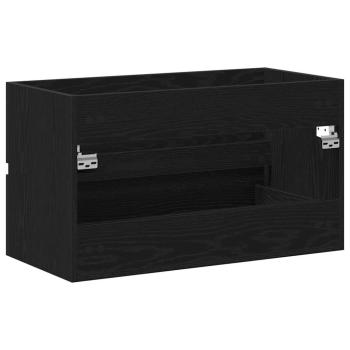 Waschbeckenunterschrank schwarzes Eichenholz 80x38,5x45 cm Holzwerkstoff